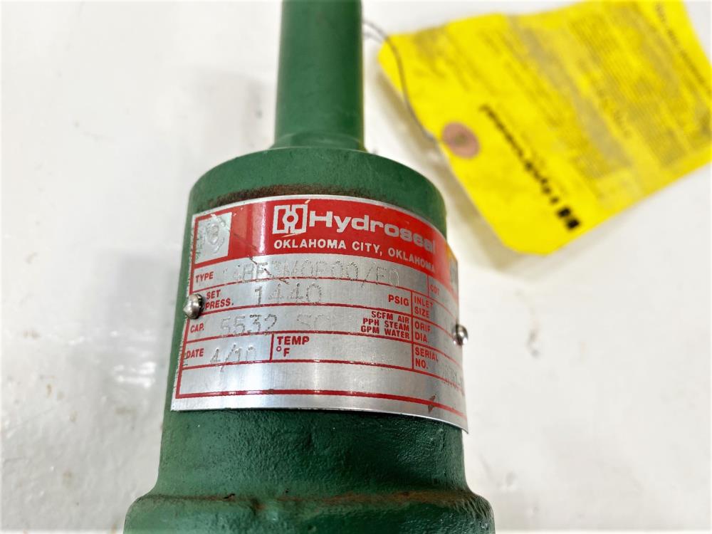 Hydroseal 1" NPT 1440# WCC Relief Valve 14BE3M0P00/F0